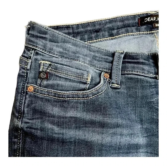 Dear John Straight Light Distressed Raw Hem Blue Denim Jeans Women’s Size 28 - Picture 4 of 16